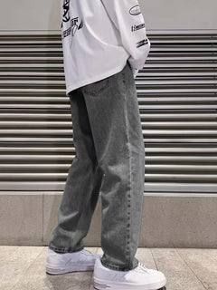 Loose fit jeans met wide leg