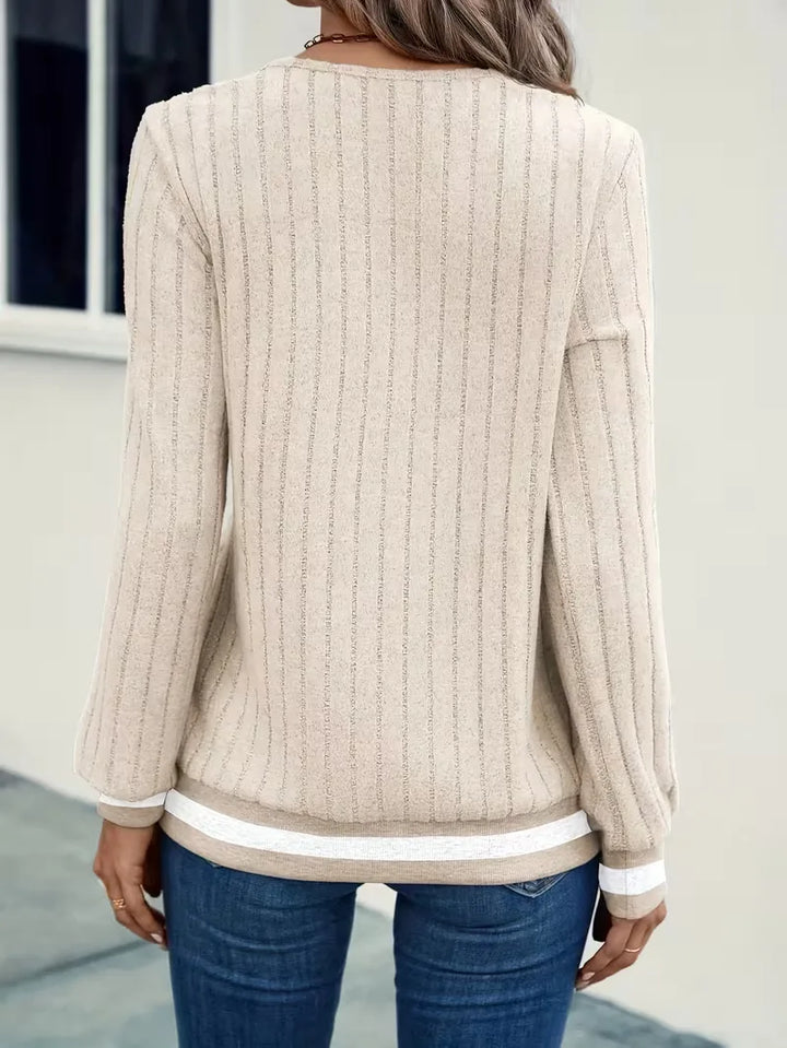 Casual longsleeve met V-hals