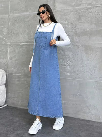 Overhemdjurk met spaghetti straps