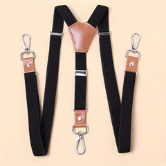 Bretels met leren detail