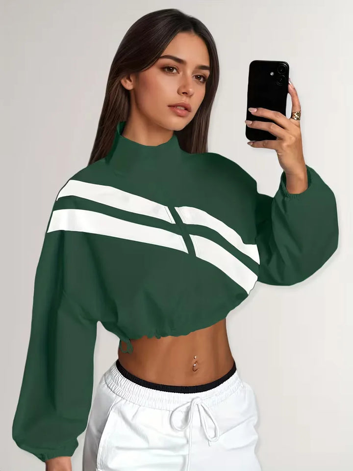 Track jacket met elastische manchetten