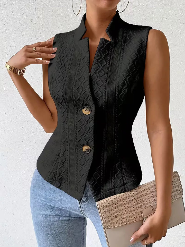 Gilet met V-hals en knopen