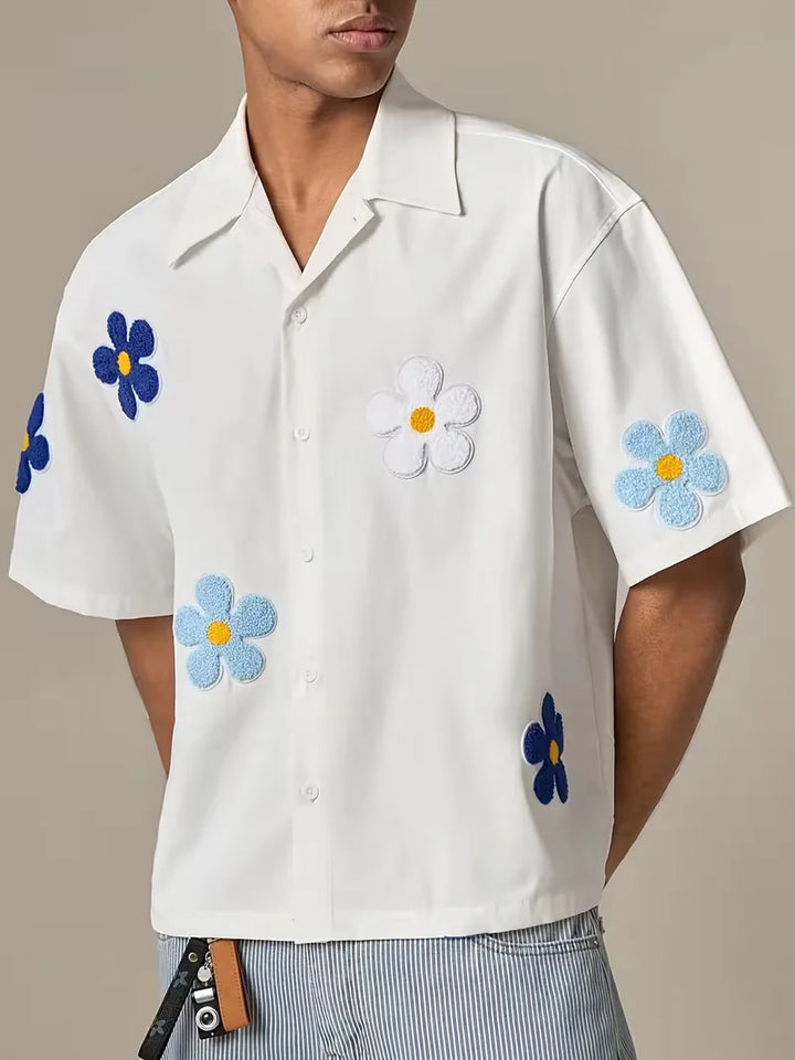 Korte mouw overhemd met bloemen