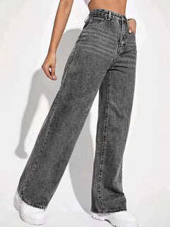 Wide leg broek met hoge taille