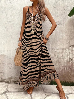 Maxi jurk met leopard print