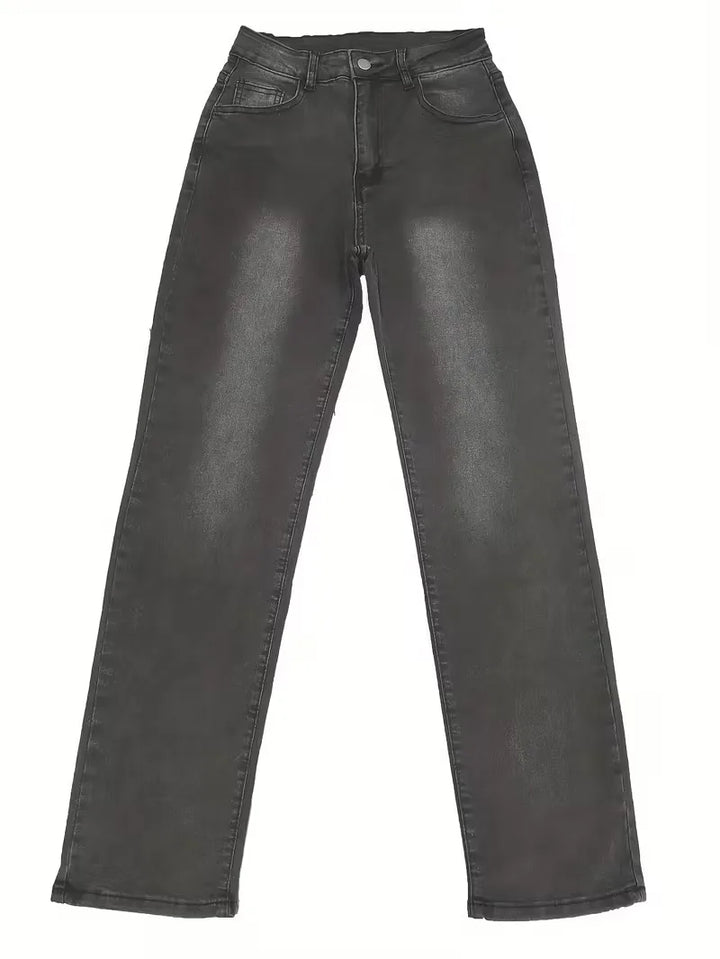 Straight jeans met hoge taille