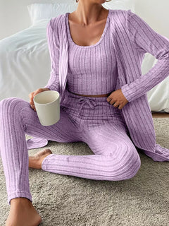 Driedelige set met cardigan