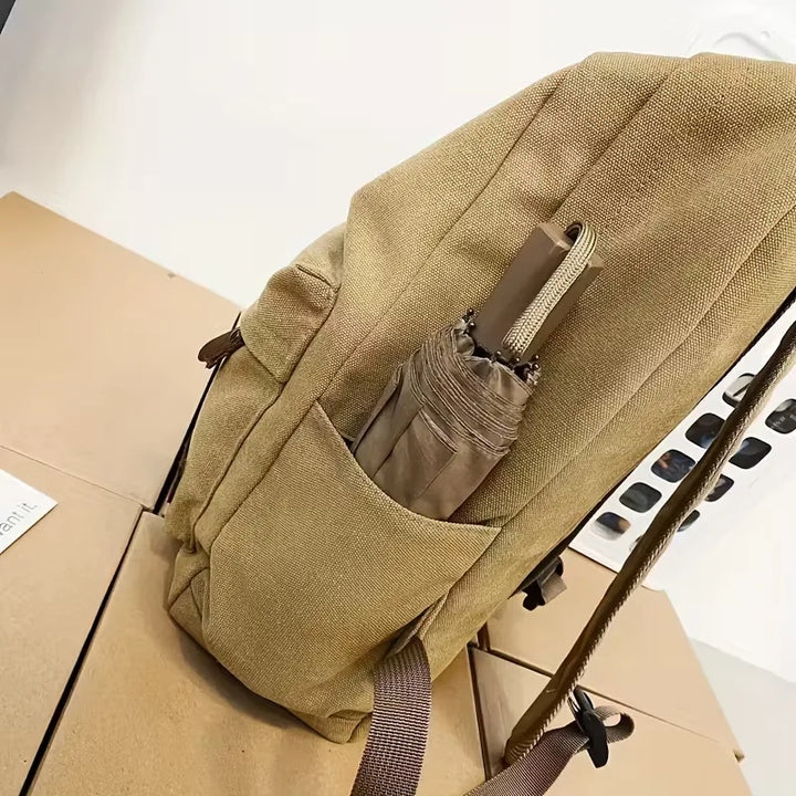 Canvas rugzak met voorvak