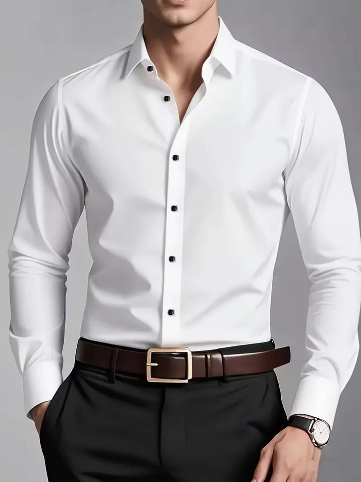 Nette overhemden slim fit mandarin kraag