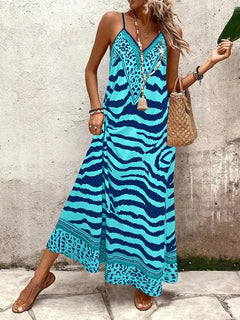 Maxi jurk met leopard print
