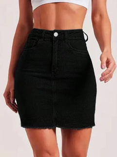 Denim rok met hoge taille