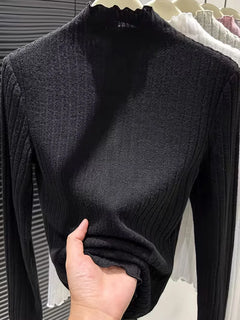 Longsleeve met mock neckline