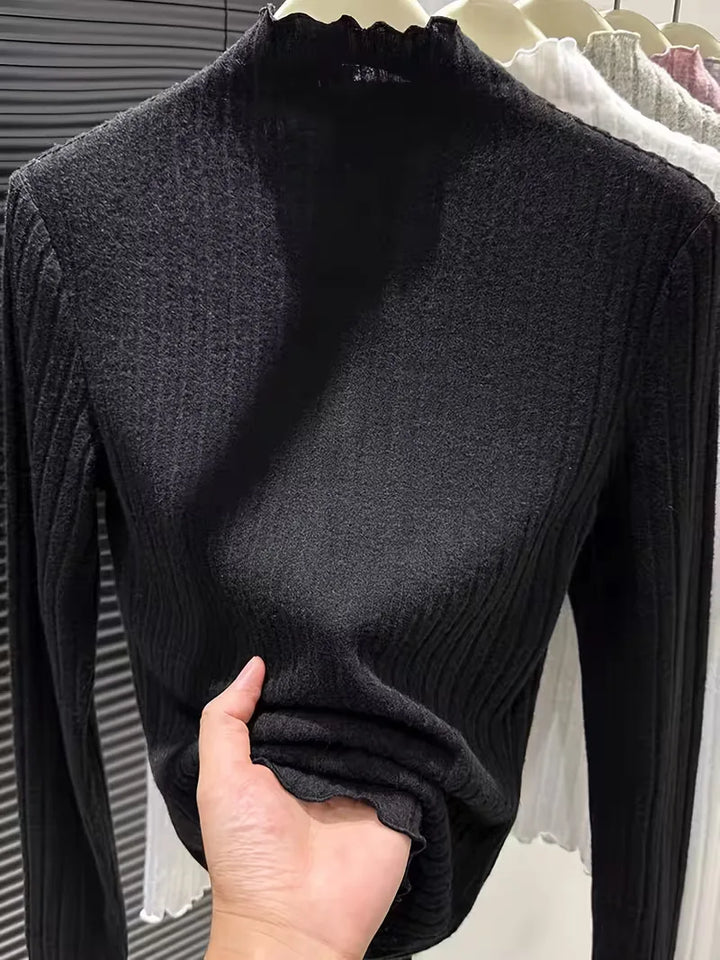 Longsleeve met mock neckline