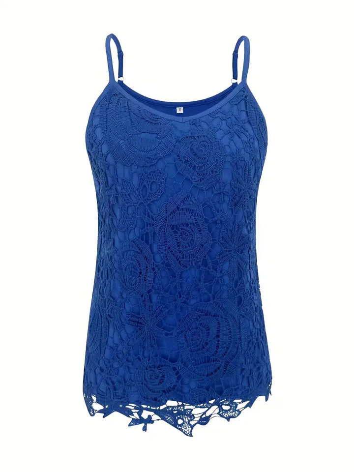 kanten tanktop met V-neck