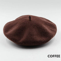 Becka | Stijlvolle & veelzijdige wollen baret in de kleur Koffie voor dames in Heritage stijl ideaal voor de winter