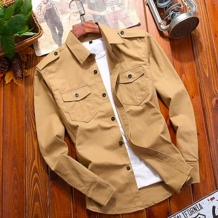 Benjam | Nette en stijlvolle overhemd in de kleur Khaki voor heren in stijl geschikt voor alle seizoenen.