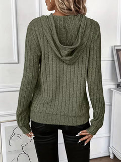 Hoodie met ribbelstructuur