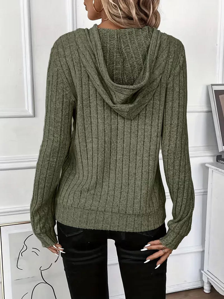 Hoodie met ribbelstructuur