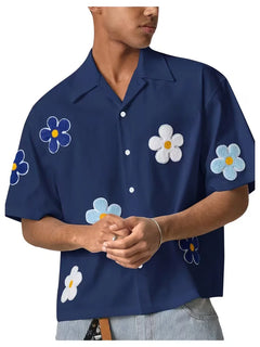 Korte mouw overhemd met bloemen