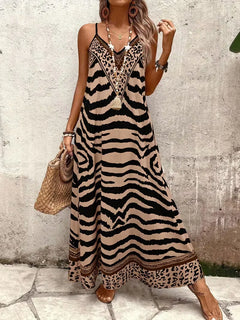 Maxi jurk met leopard print