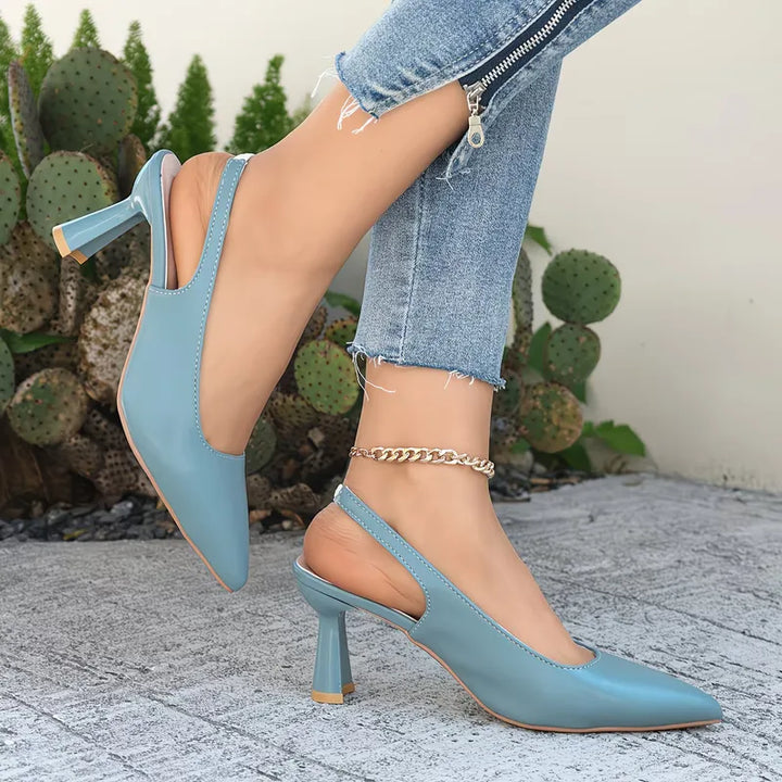 Stiletto slip-on mules