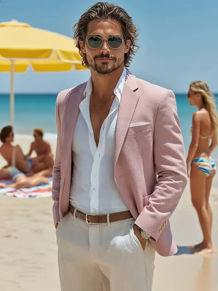 Blazer met V-hals en knopen