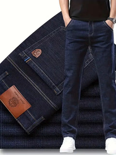 Straight jeans met zichtbare stiksels
