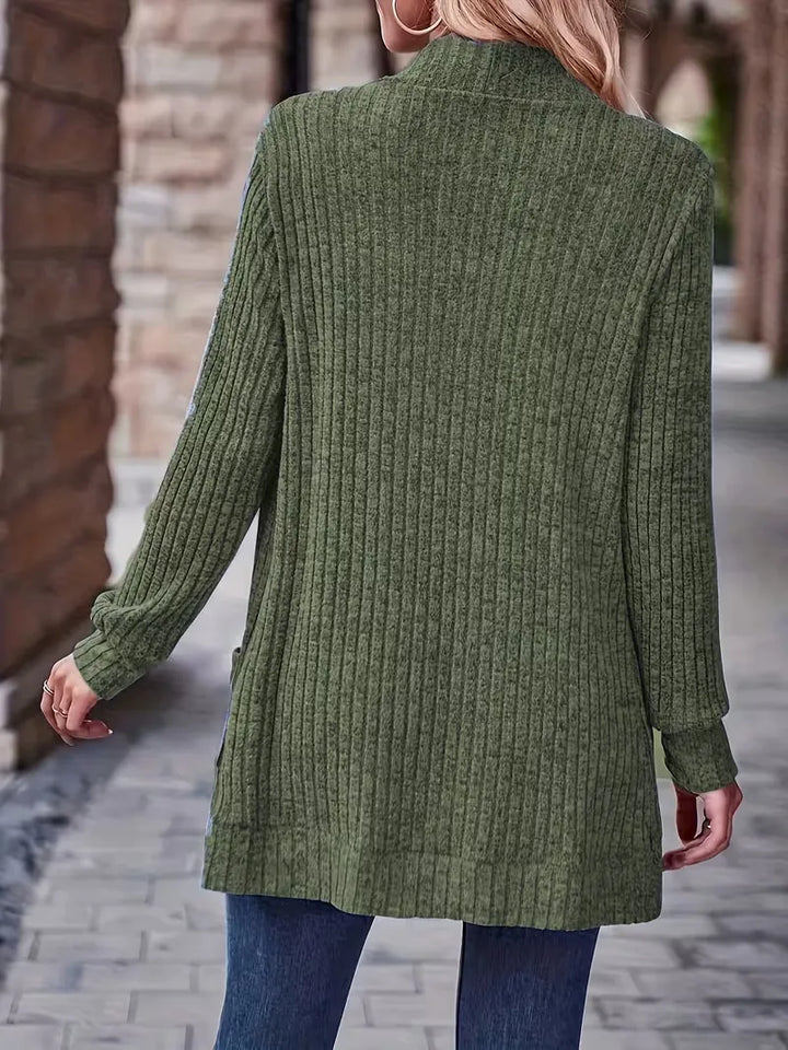 Open vest met ribbelstructuur