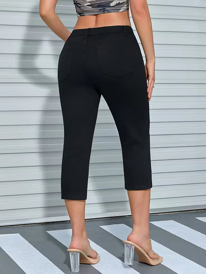 Skinny jeans met split hem