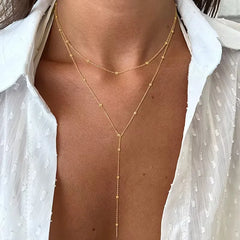 Ketting met rijstparels en franjes