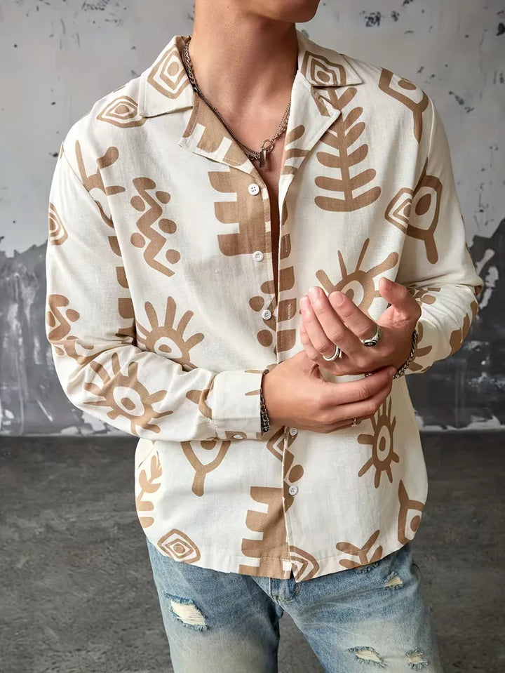 Casual overhemd met abstract print
