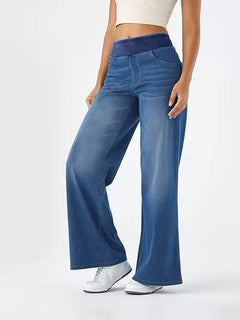 Wide leg jeans met hoge taille
