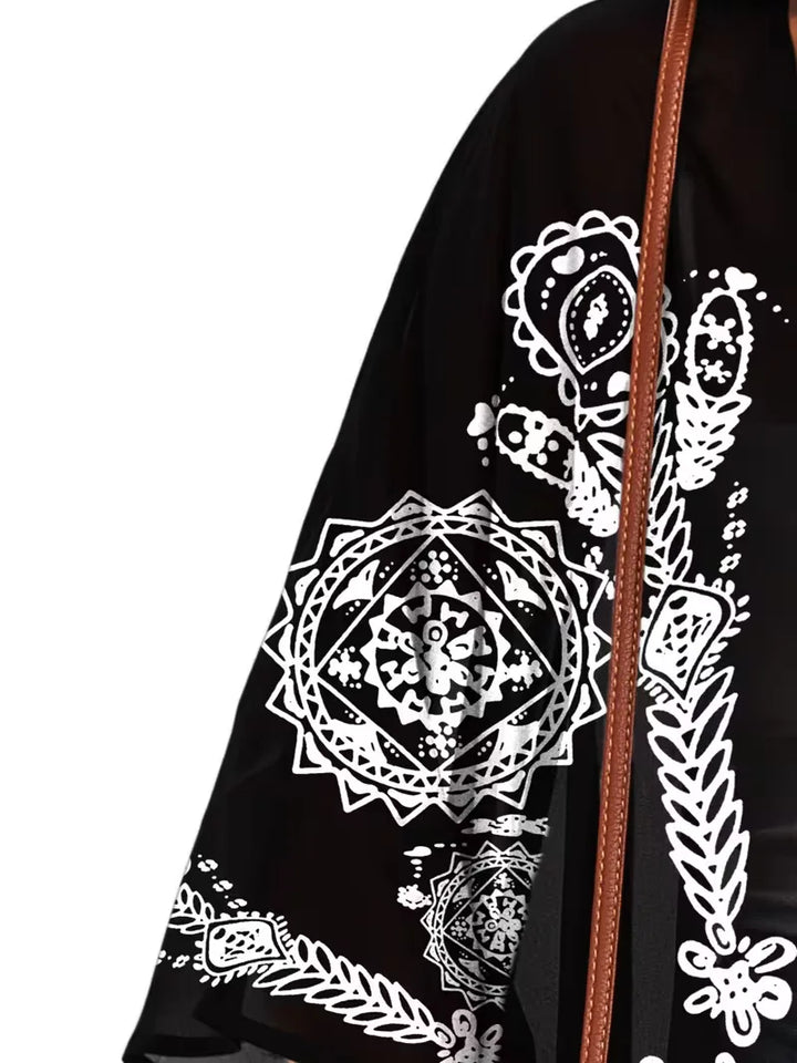 Chiffon kimono met bloemenprint