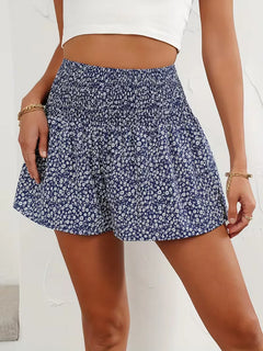 Short met hoge taille en bloemenpatroon