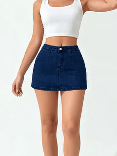 Denim rok met hoge taille