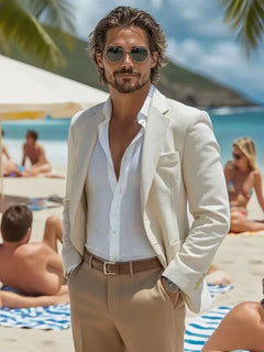 Blazer met V-hals en knopen