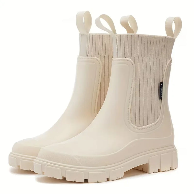 Chelsea boots met ribbed elastic panels