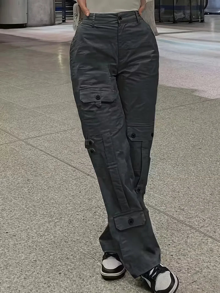 Cargo broek met hoge taille