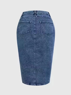 Denim rok met split