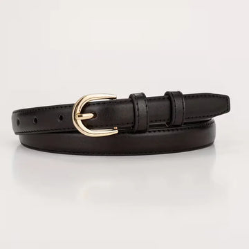 Smalle riem met half-oval gesp