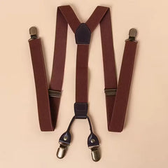 Bretels met leren details