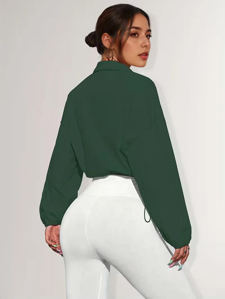 Track jacket met elastische manchetten