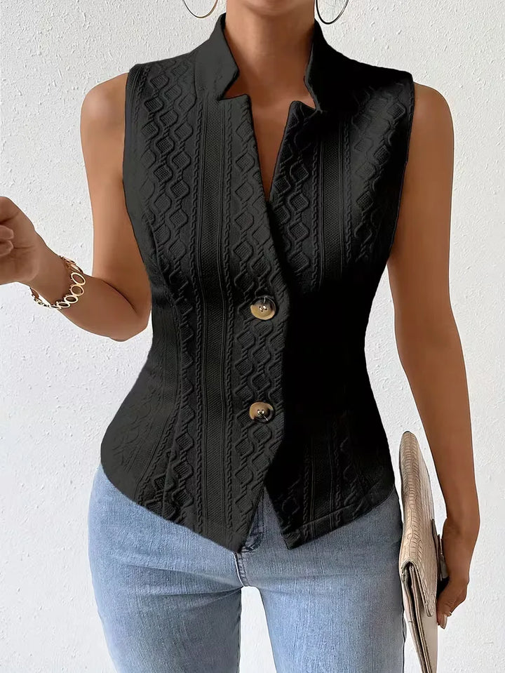 Gilet met V-hals en knopen