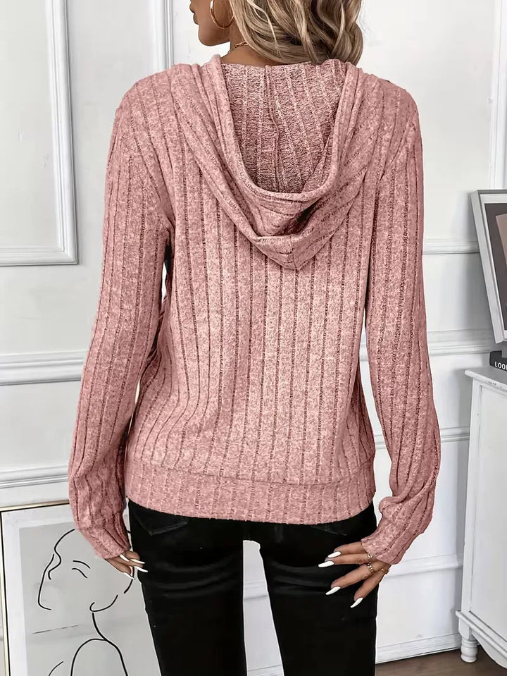 Hoodie met ribbelstructuur
