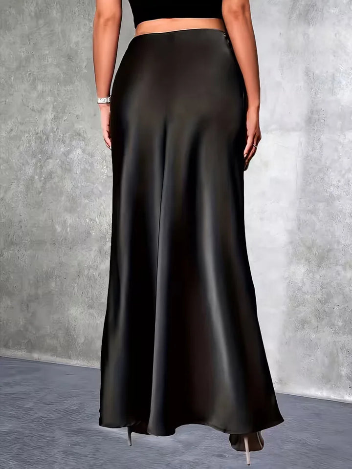 Satijnen rok met hoge taille