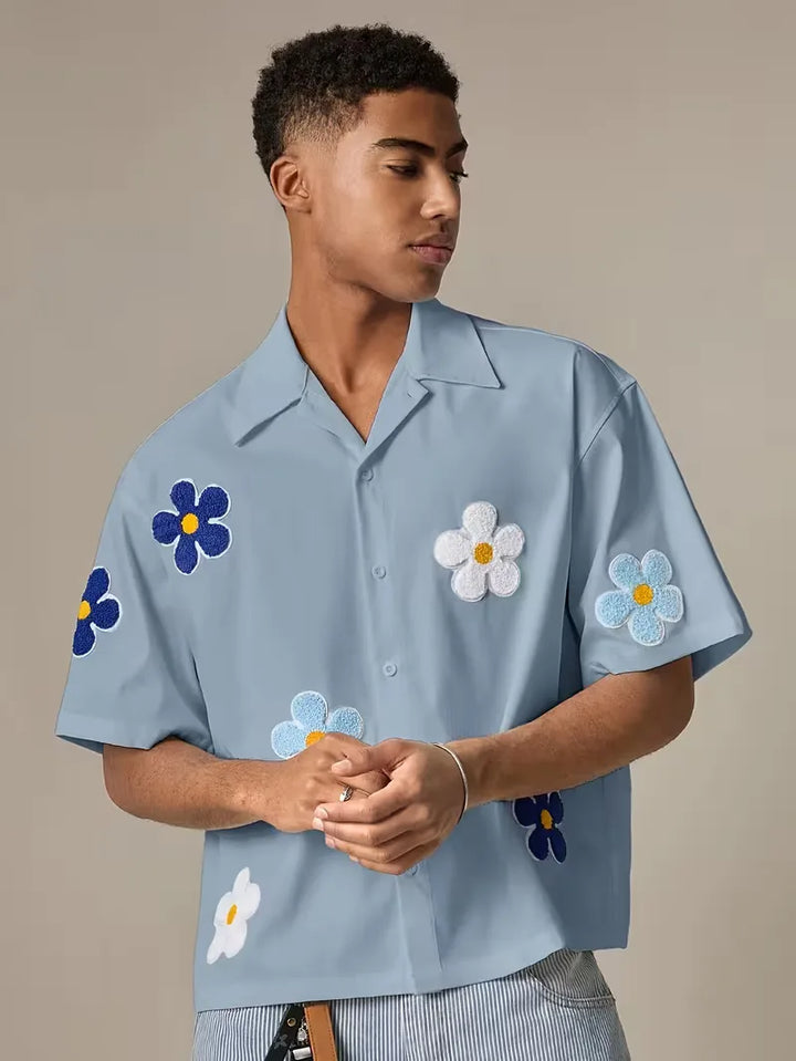 Korte mouw overhemd met bloemen