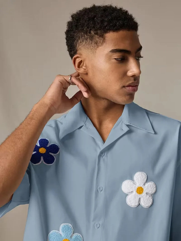 Korte mouw overhemd met bloemen