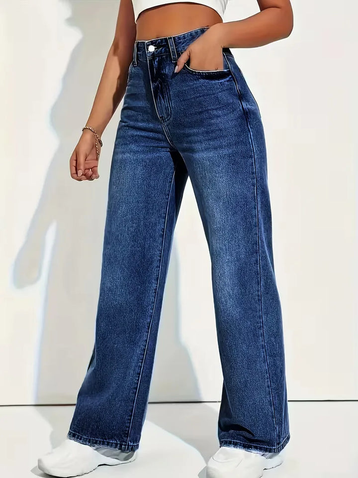 Straight jeans met hoge taille