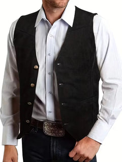 Gilet met V-hals en knopen