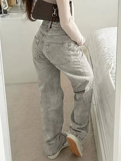 Straight jeans met mid-rise
